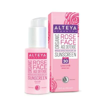 Organic Rose Face Age Defense Sunscreen SPF30 50ml