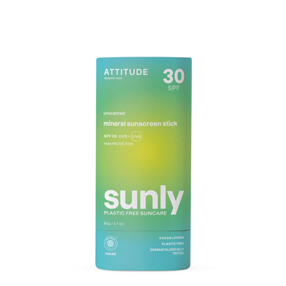 30 SPF Unscented Mineral Sunscreen Stick - Sunly 60g