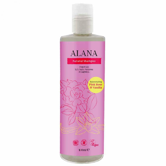 Natural Shampoo Rejuvenating Pink Rose & Vanilla 100ml (Travel Size)