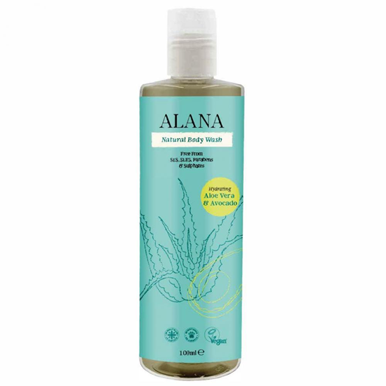Natural Body Wash Hydrating Aloe Vera & Avocado 100ml (Travel Size)