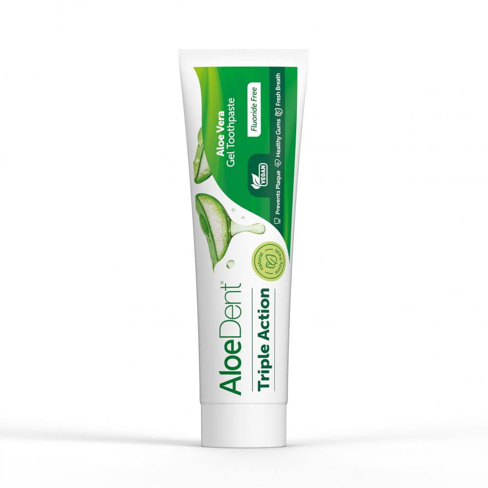 Aloe Vera Gel Toothpaste Fluoride Free Triple Action 100ml