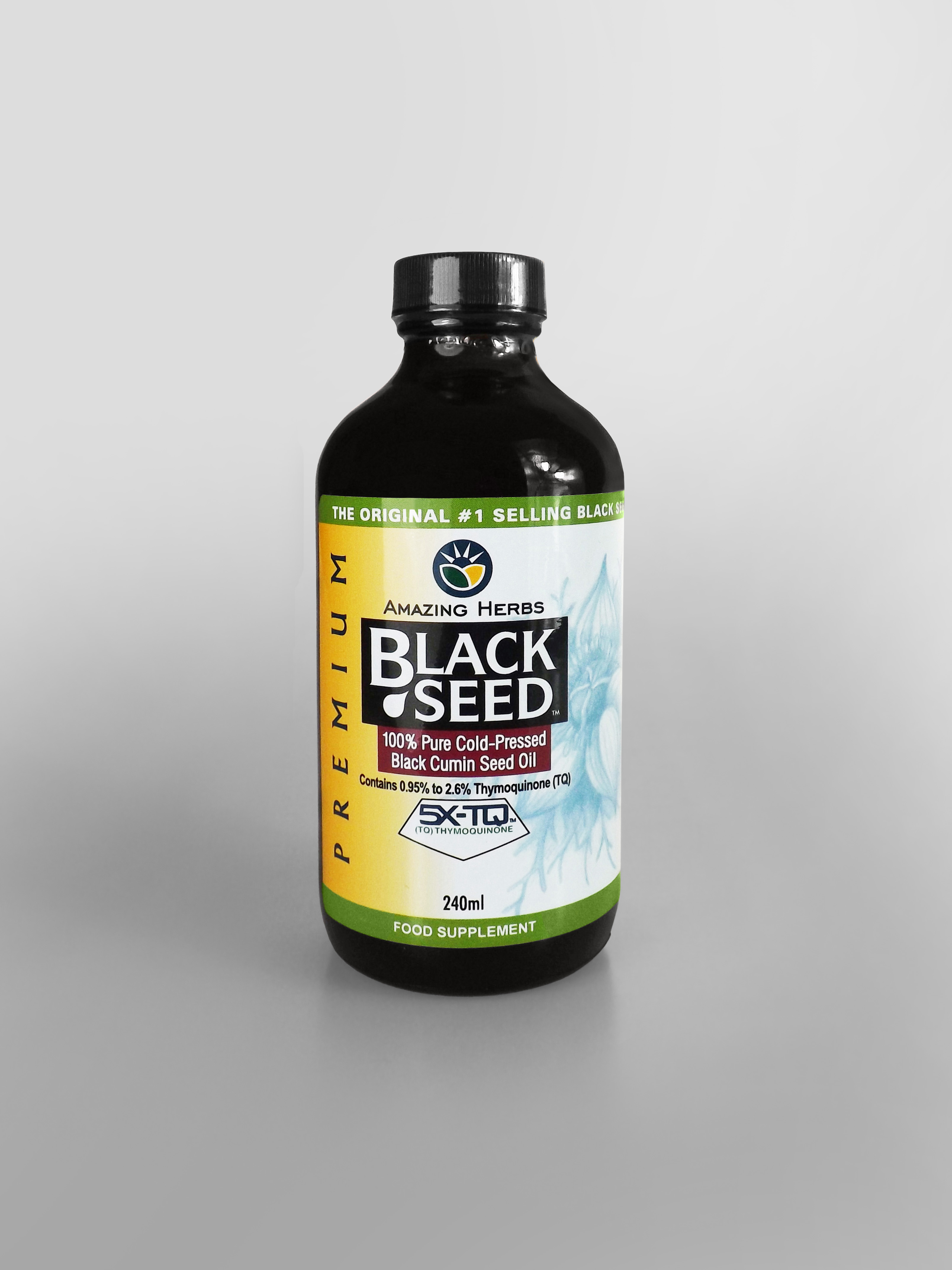 Premium Black Seed 100% Pure Cold-Pressed Black Cumin Seed Oil 240ml