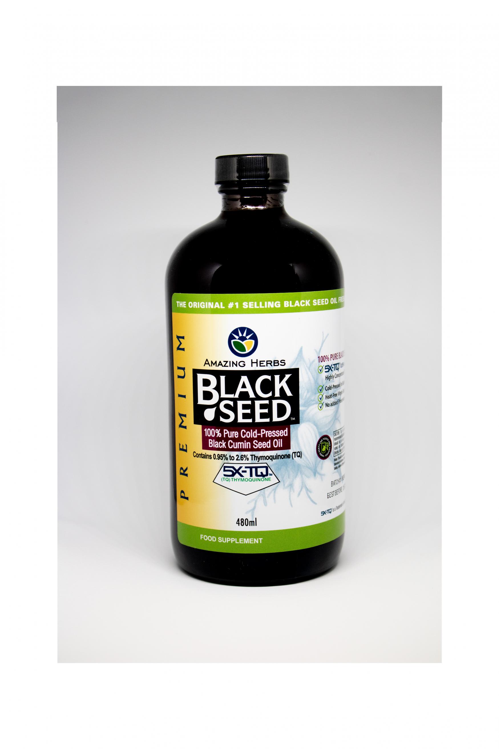 Premium Black Seed 100% Pure Cold-Pressed Black Cumin Seed Oil 480ml