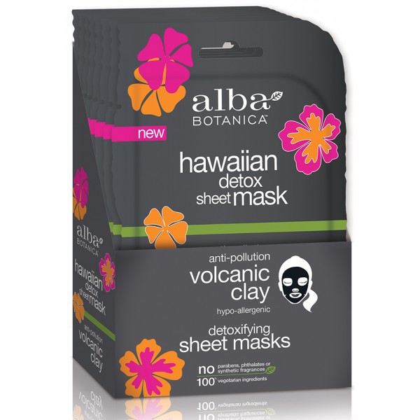 Hawaiian Detox Sheet Mask Anti-Pollution Volcanic Clay 8 Sheets CASE