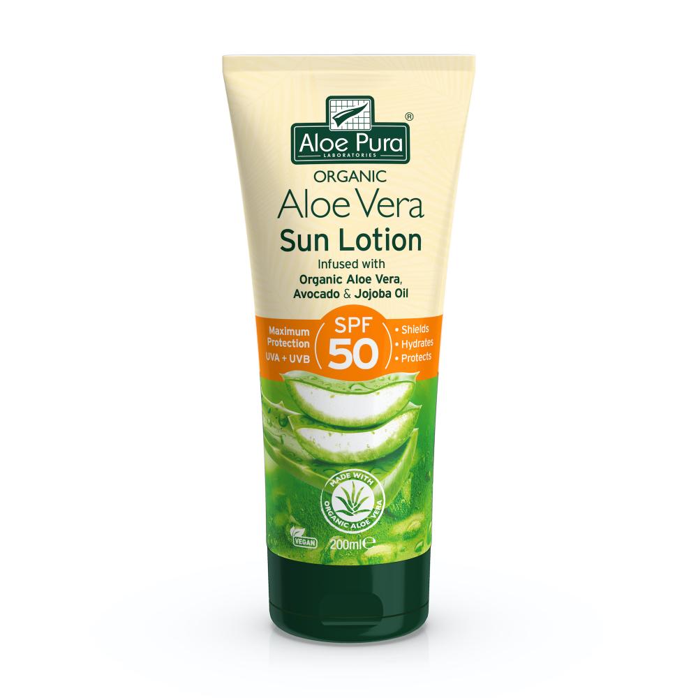 Organic Aloe Vera Sun Lotion SPF50 200ml