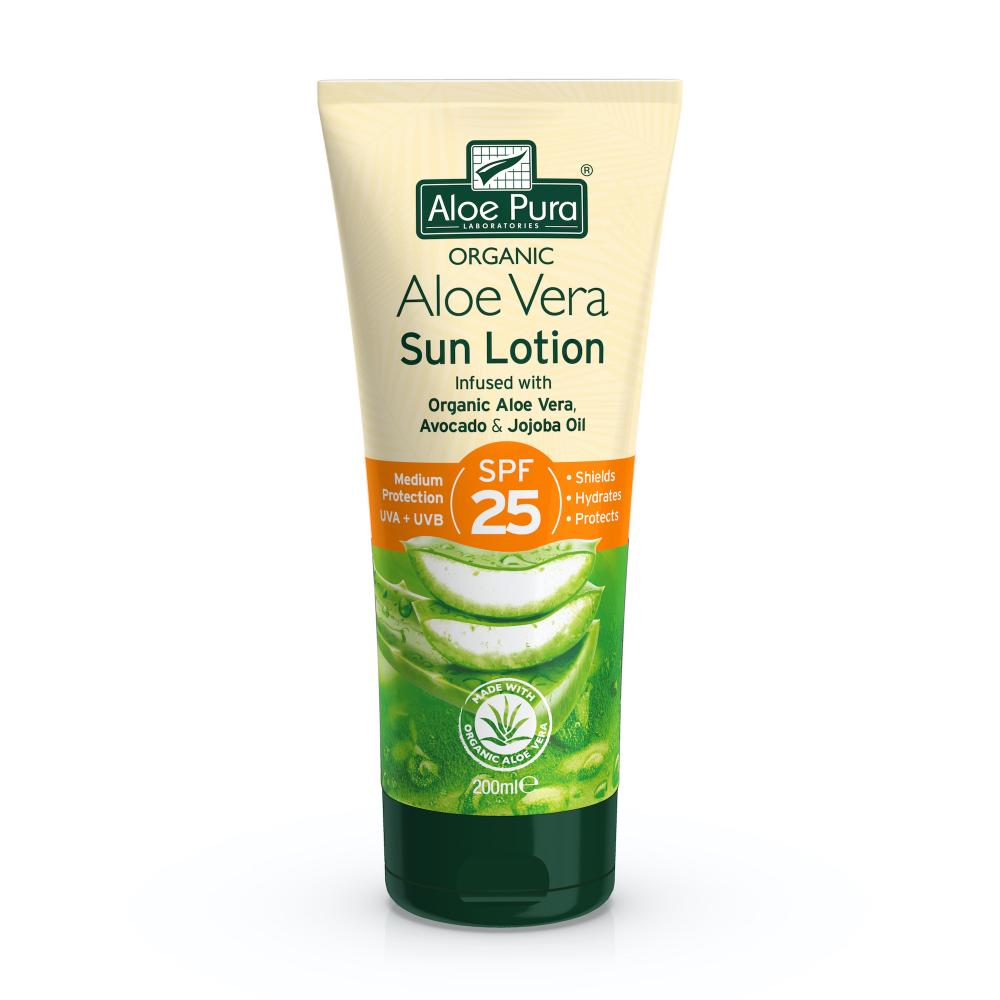 Organic Aloe Vera Sun Lotion SPF25 200ml