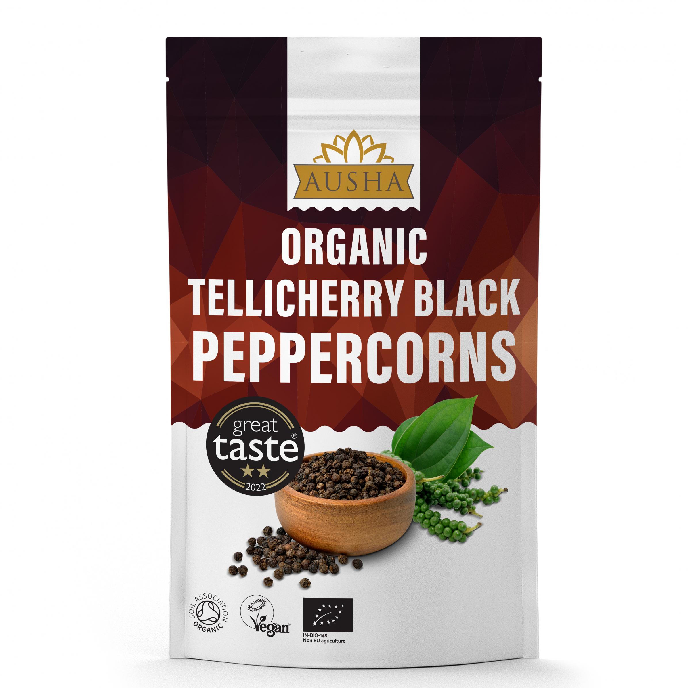 Organic Tellicherry Black Peppercorns 100g