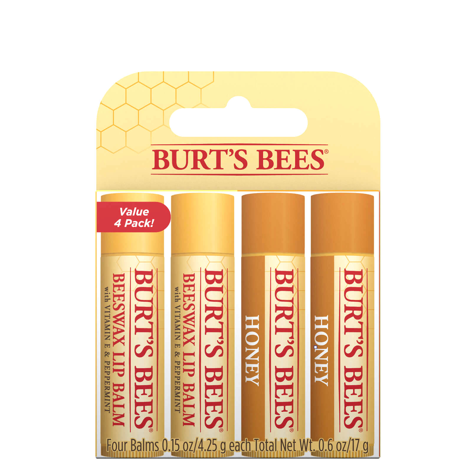 Beeswax & Honey Lip Balm 4 Pack