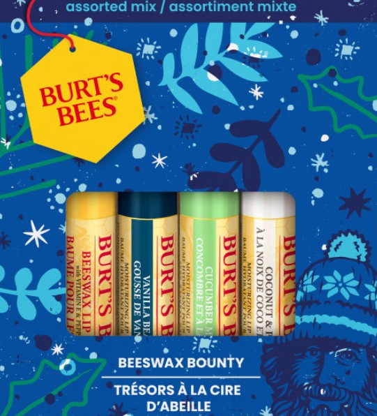 Beeswax Bounty Assorted Mix Lip Balms Gift Set (Blue Box)
