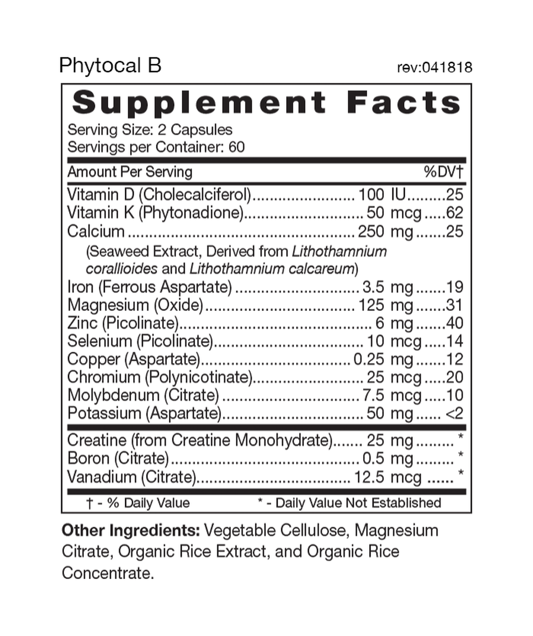 Phytocal Multimineral for Type B 120's