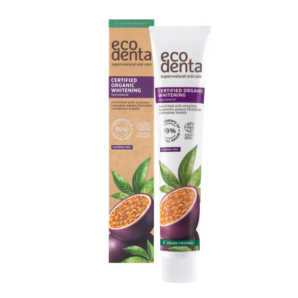 Certified Organic Whitening Toothpaste with Enzymes Fluoride Free 75ml