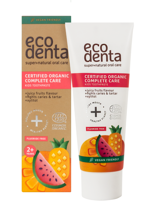 Certified Organic Complete Care Kids Toothpaste Juicy Fruits Flavour Fluoride Free 75ml