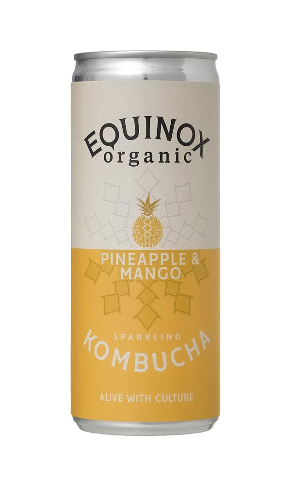 Organic Pineapple & Mango Sparkling Kombucha 250ml Can