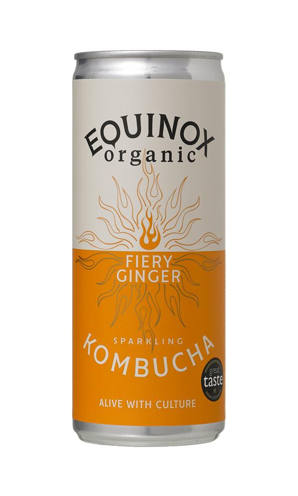 Organic Fiery Ginger Sparkling Kombucha 250ml Can