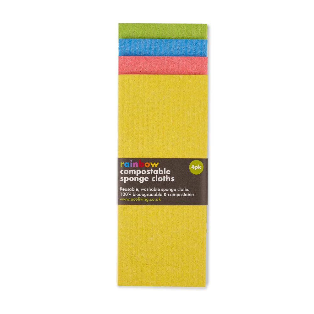 Rainbow Compostable Sponge Cloths (4 Pack)