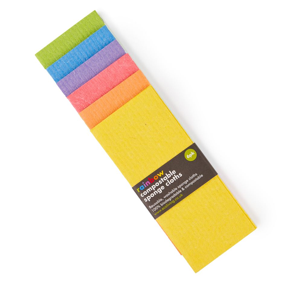 Rainbow Compostable Sponge Cloths (6 Pack)