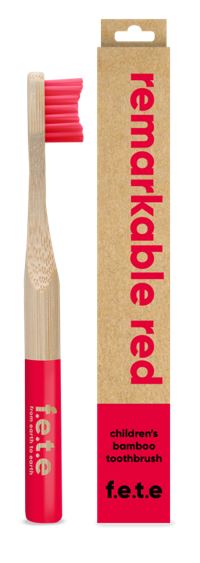 Children's Bamboo Toothbrush - Remarkable Red (single)