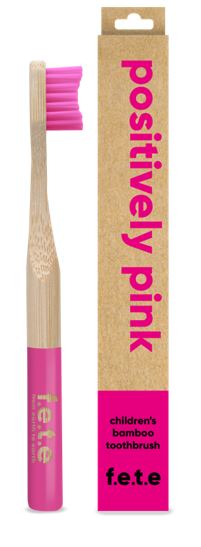 Children's Bamboo Toothbrush Positively Pink (Single)