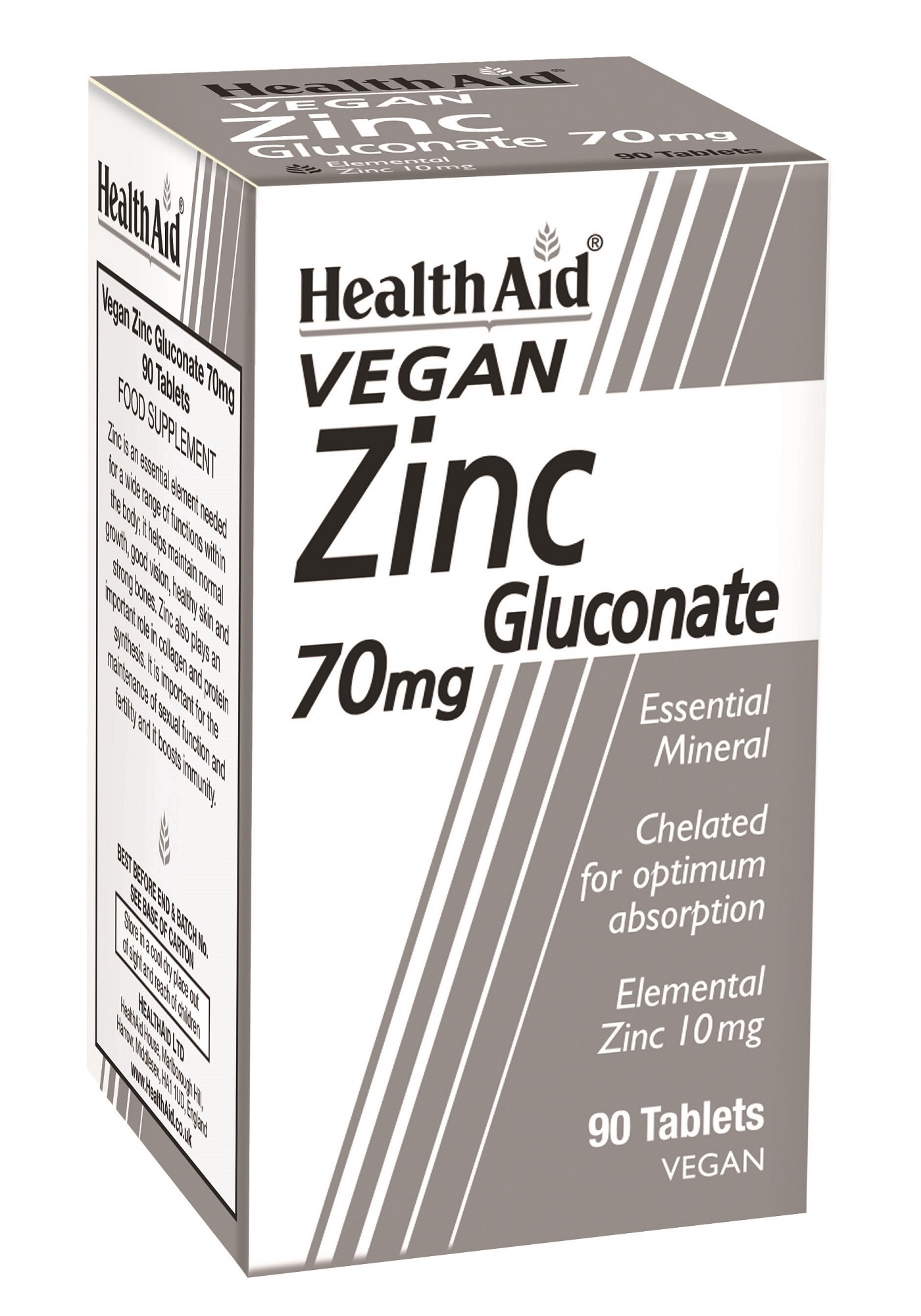 Vegan Zinc Gluconate 70mg 90's