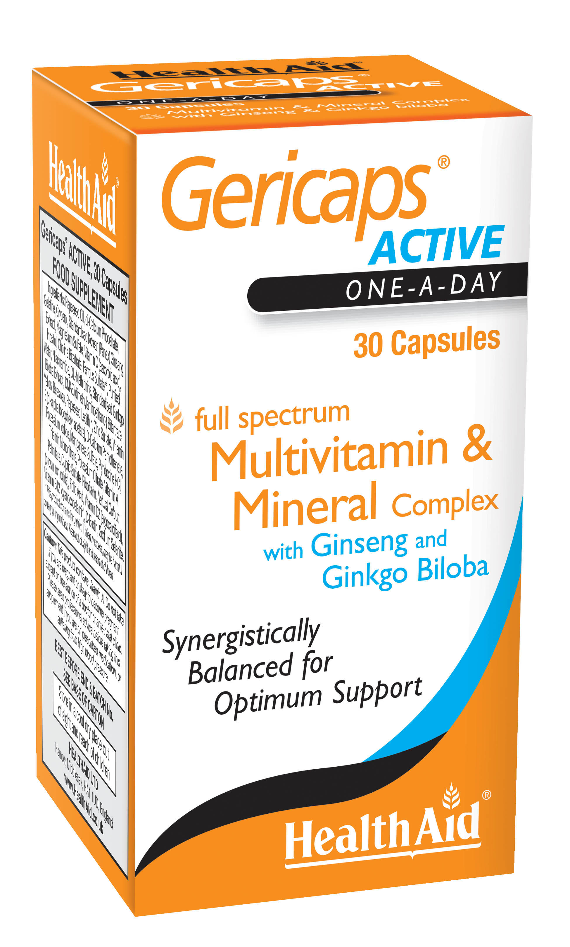 Gericaps Active Multivitamin & Mineral Complex 30's The Natural Dispensary