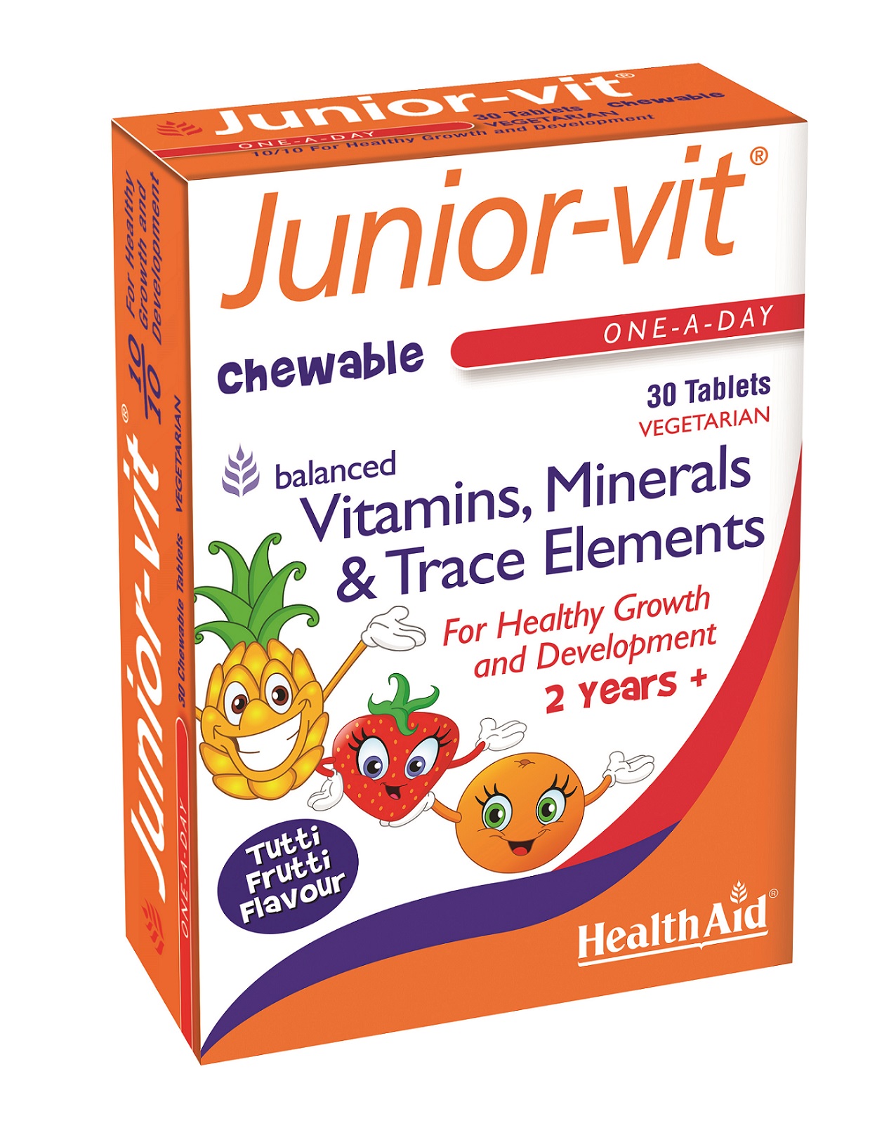 Junor-Vit One-a-Day Chewable Tutti Frutti Flavor 30 Tablets