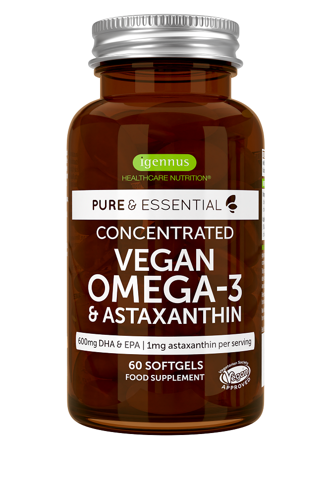 Pure & Essential Concentrated Vegan Omega-3 & Astaxanthin 60's