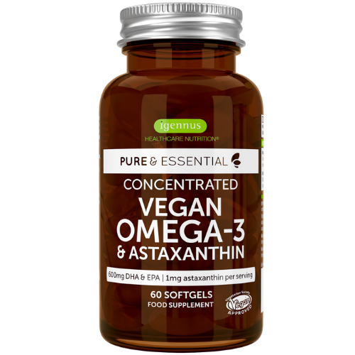 Pure & Essential Concentrated Vegan Omega-3 & Astaxanthin 60's