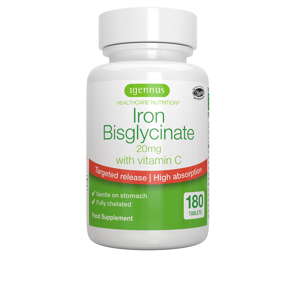 Iron Bisglycinate 20mg with Vitamin C 180's