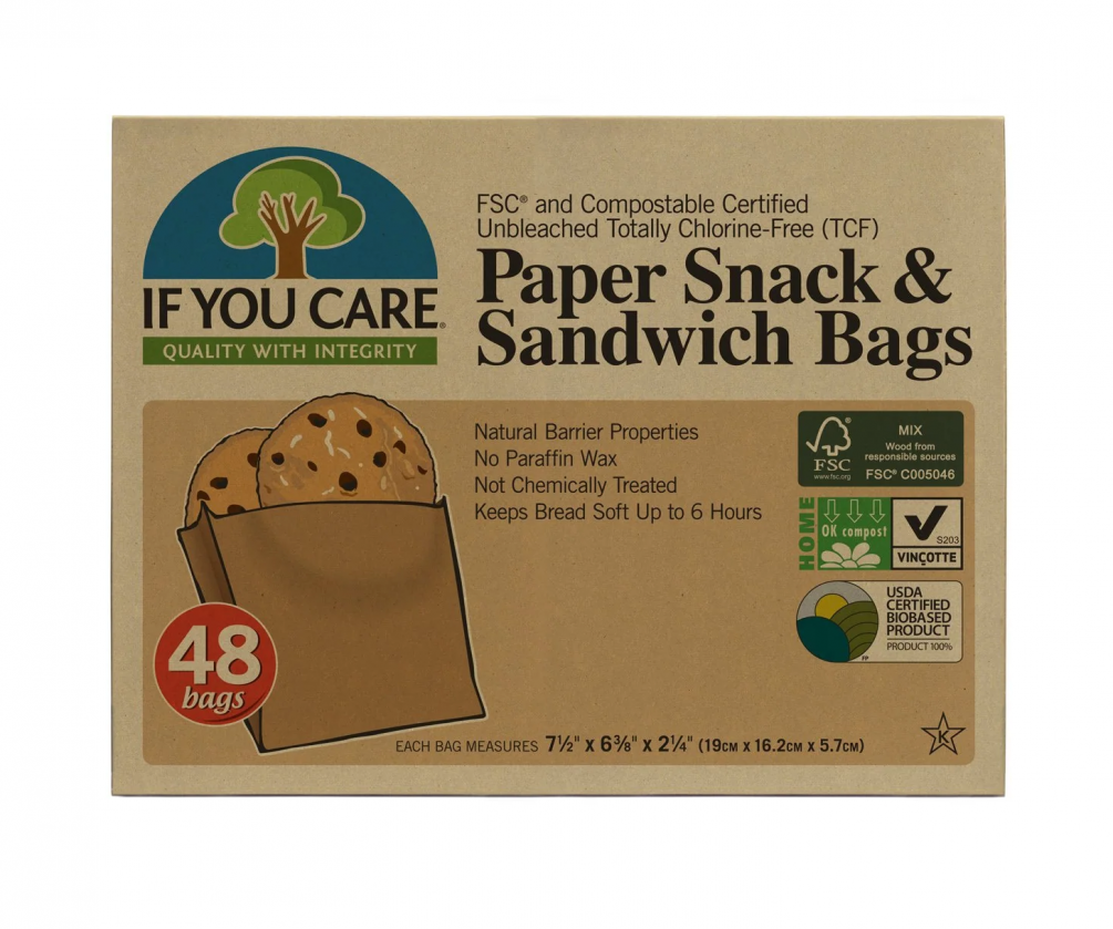 Paper Snack & Sandwich Bags 19cm x 16.2cm x 5.7cm 48s