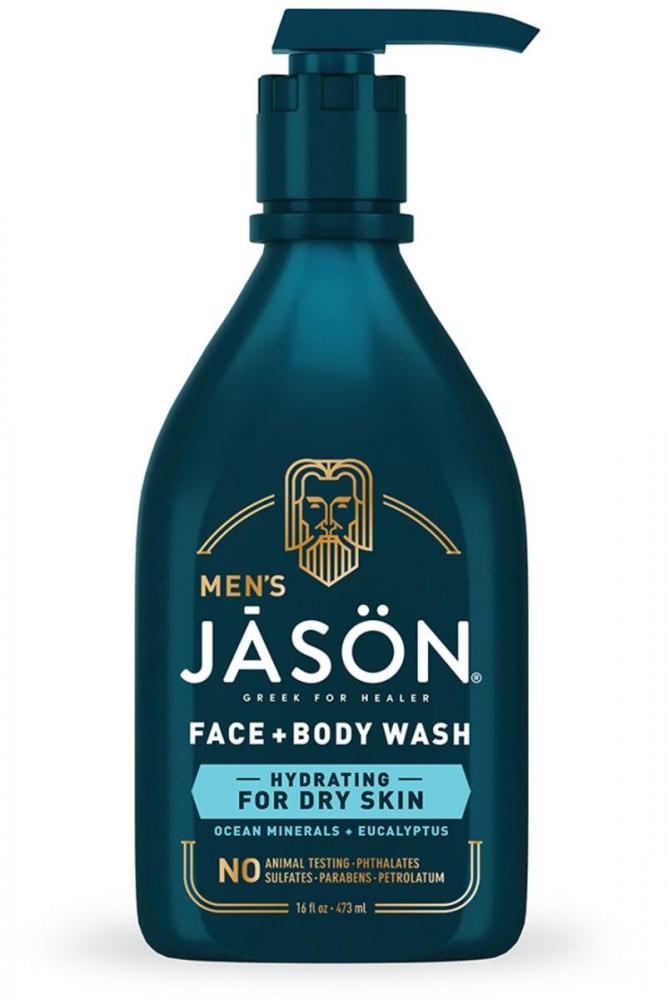 Men's Face + Body Wash Hydrating For Dry Skin Ocean Minerals + Eucalyptus 473ml