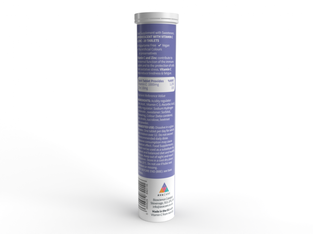 Vitamin C + Zinc Orange Flavour Effervescent Tablets 20s (Currently Unavailable)