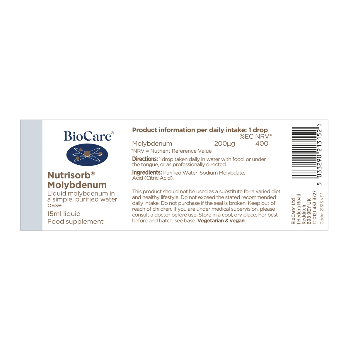 Nutrisorb Molybdenum 15ml
