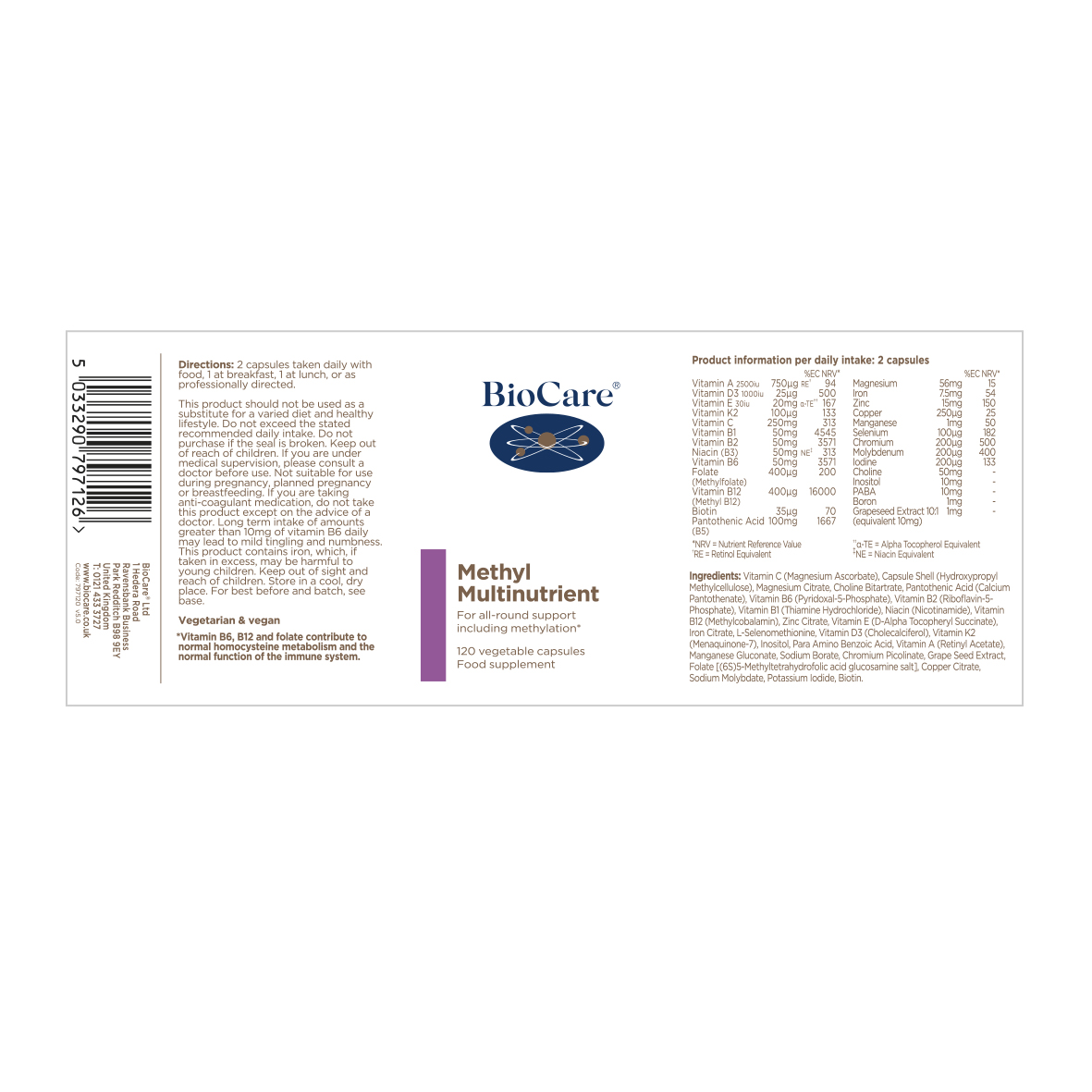 Methyl Multinutrient 120's