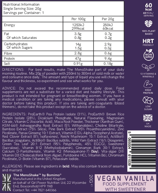 The Menoshake Vegan Vanilla 400g