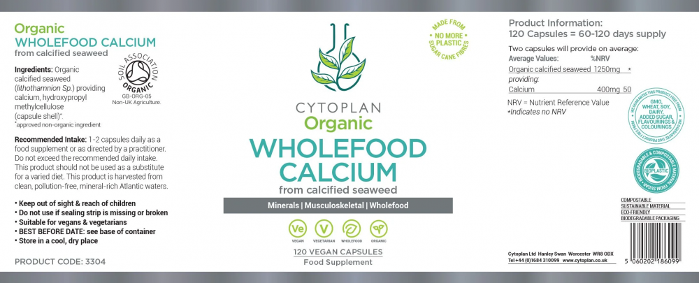Organic Wholefood Calcium 120's