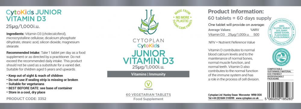 Junior Vitamin D3 60's