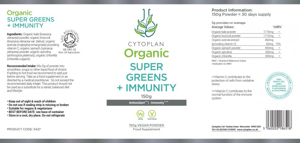 Organic Super Greens + Immunity 150g
