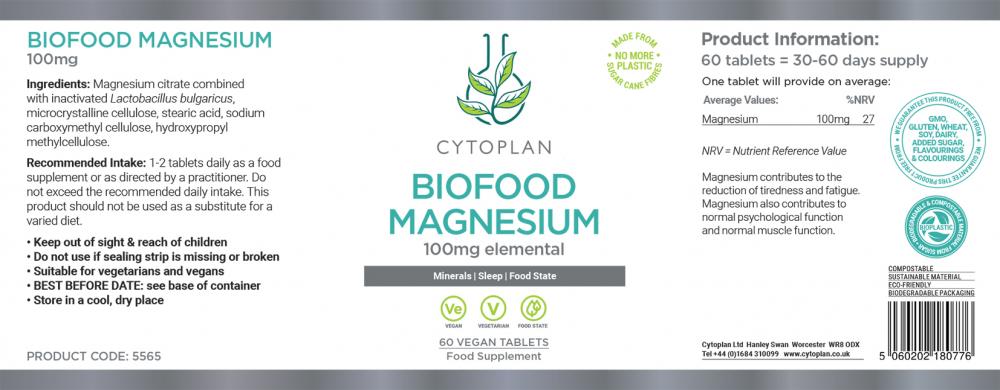 Biofood Magnesium 100mg  60's
