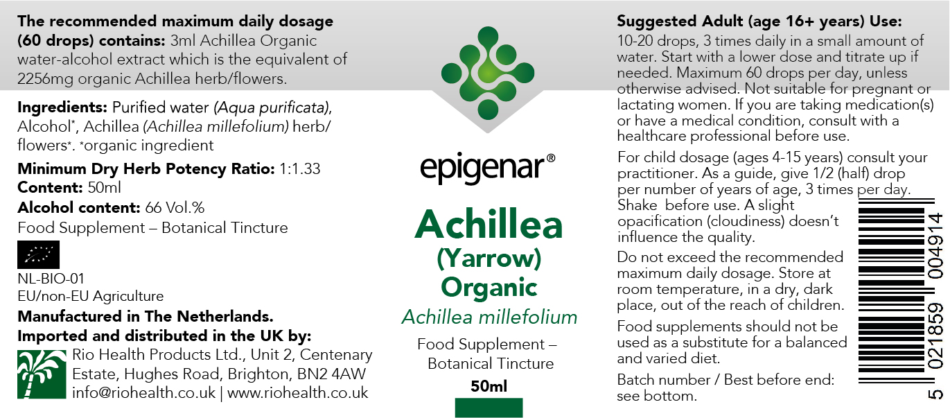 Achillea (Yarrow) Organic Tincture 50ml