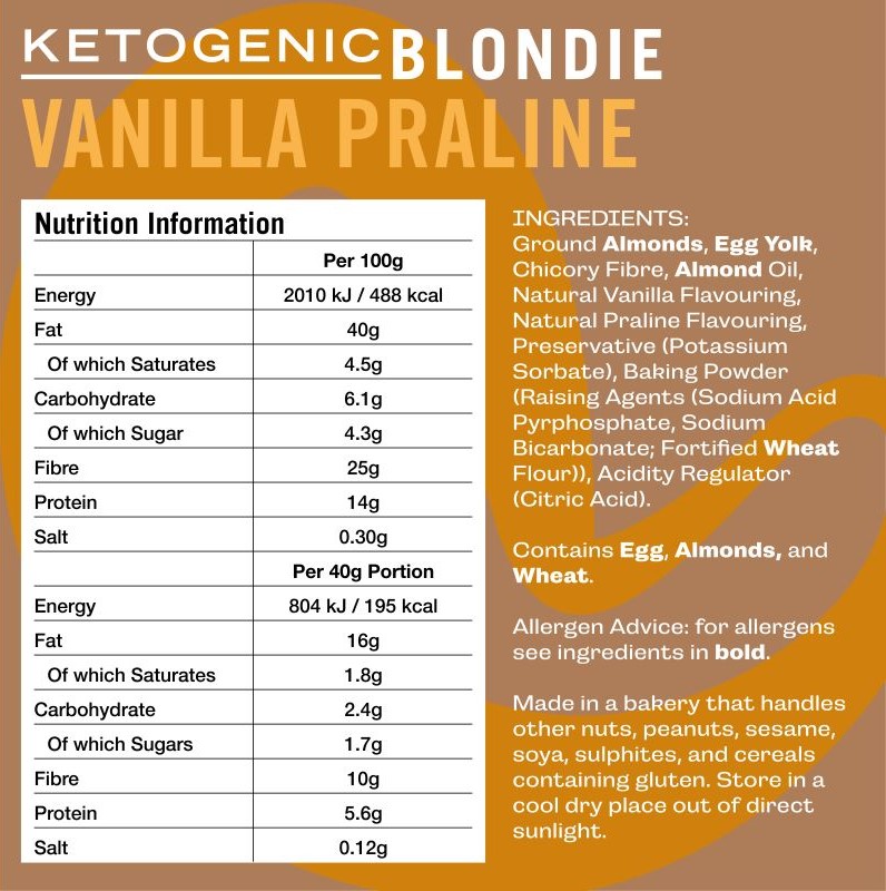 Vanilla Praline Blondie 18 x 40g CASE