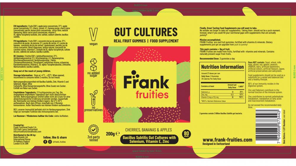 Gut Cultures Real Fruit Gummies 80's