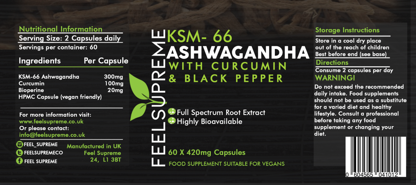 KSM-66 Ashwagandha with Curcumin & Black Pepper 60's