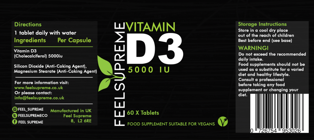 Vitamin D3 5000iu 60's