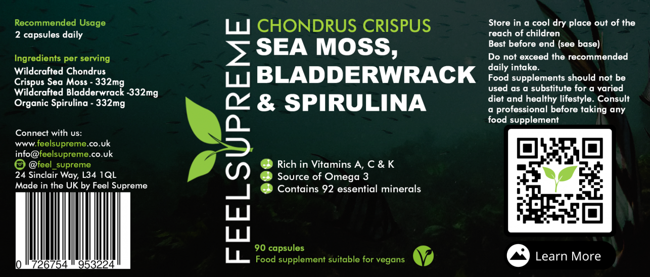 Sea Moss, Bladderwrack & Spirulina 90's