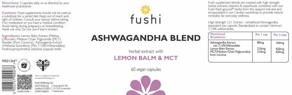 Ashwagandha Blend with Lemon Balm & MCT 60s (WHITE)