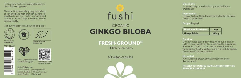 Organic Ginkgo Biloba 60s