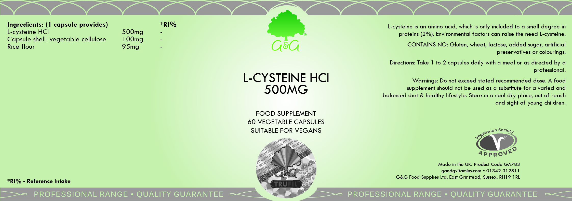 L-Cysteine HCI 500mg 60's