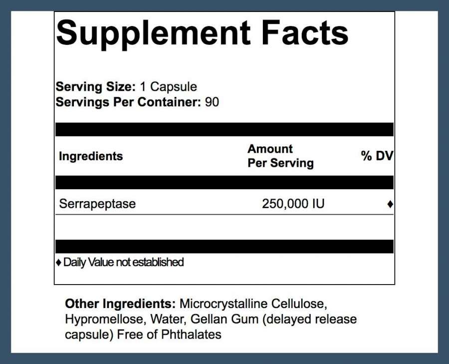 SerraEnzyme 250,000iu 90's (CAPSULES)