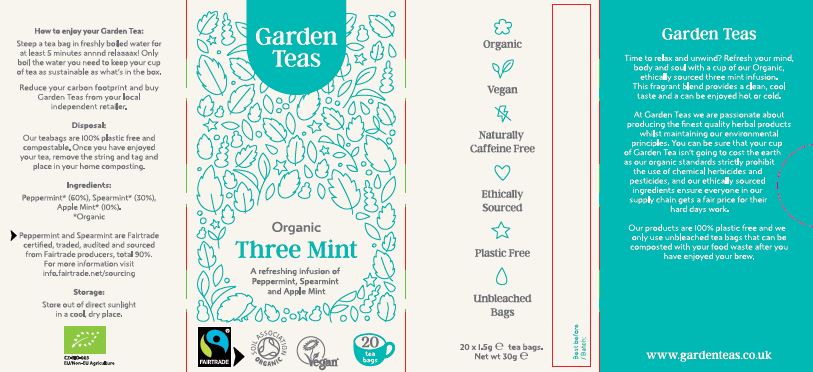 Organic Fairtrade Three Mint Infusion 20 Teabags