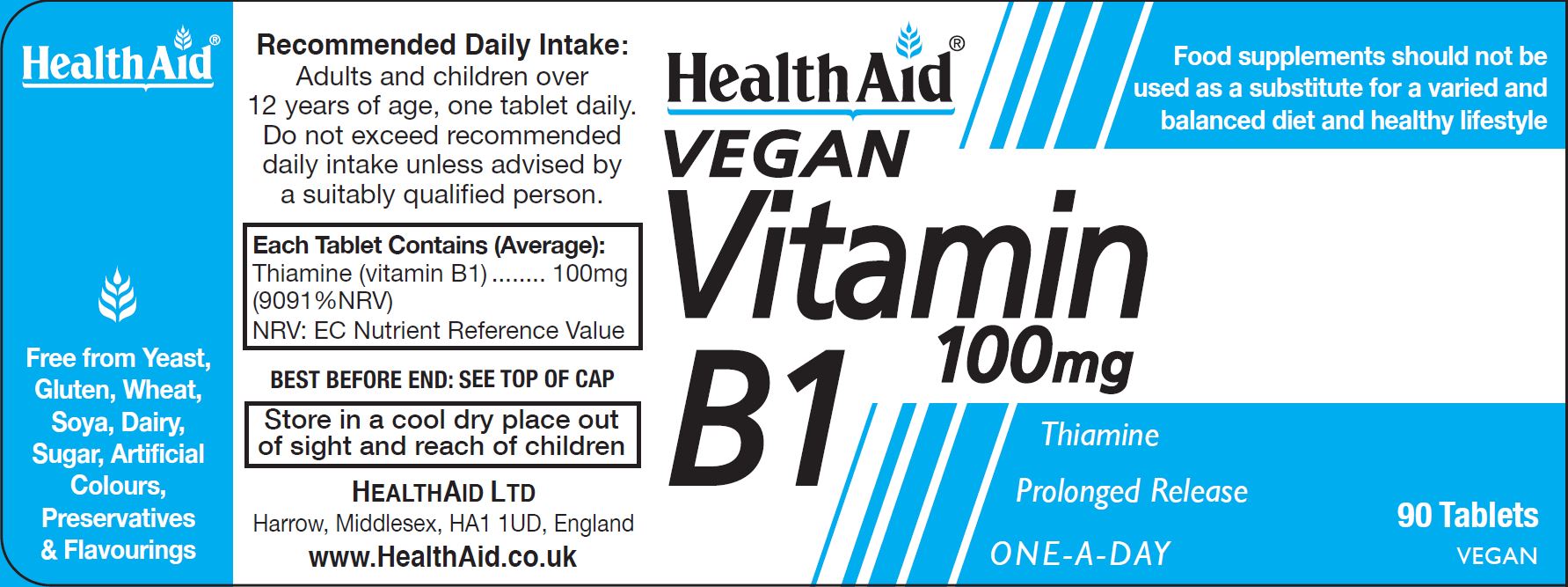 Vegan Vitamin B1 100mg 90's